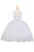 Little Girls White Bow Rhinestone Pearl Bolero Flower Girl Dress 2-6